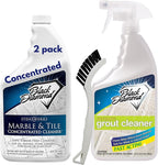 Black Diamond Stoneworks Ultimate Grout Cleaner with Brush + Marble & Tile Cleaner (2-Pack) – Safe for Natural Stone, Acid Free Deep Cleans Grout, Restores Shine to Marble, Granite, Travertine & Tile