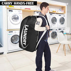 Sylfairy 2 Pack XL Laundry Bag with Strap,Heavy Duty Travel Laundry Bag,Rip-Stop Dirty Clothes Shoulder Bag with Drawstring,Easy Fit a Laundry Hamper or Basket Travel Essentials