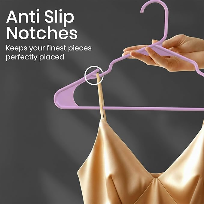 Utopia Home Plastic Hangers 30 Pack - Perfect Space Saving Clothes Hanger - Durable and Strong - Perfect Closet Organizers with Shoulder Grooves (Pink)