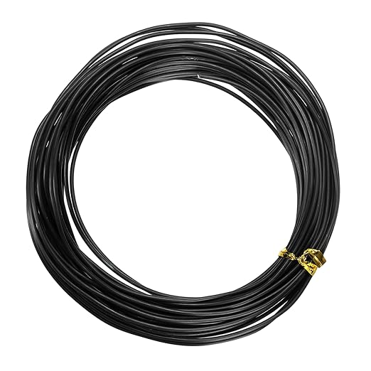 Bonsai Training Wire, 1.5mm x 32.8 ft Anodized Aluminum Floral Plant Training Wire Bendable Metal Stems Accessories for Gardening Branch Fixing Crafts (Black)