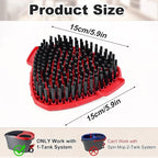 2 Pack Upgrade Scrub Brush Replace Heads Compatible with O Cedar EasyWring 1 Tank Spin Mop, Scrubber Brush Head for Ocedar EasyWring Spin Mop Scrubby Head Brush, More Layers of Bristles to Floor Clean
