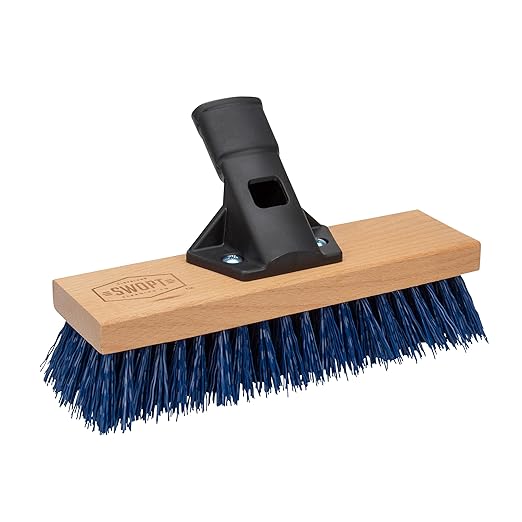 SWOPT 10” Premium Multi-Surface Scrub Brush Head — Cleaning Head Interchangeable with All SWOPT Cleaning Products for More Efficient Cleaning and Storage — Clean Driveways, Decks, and Siding