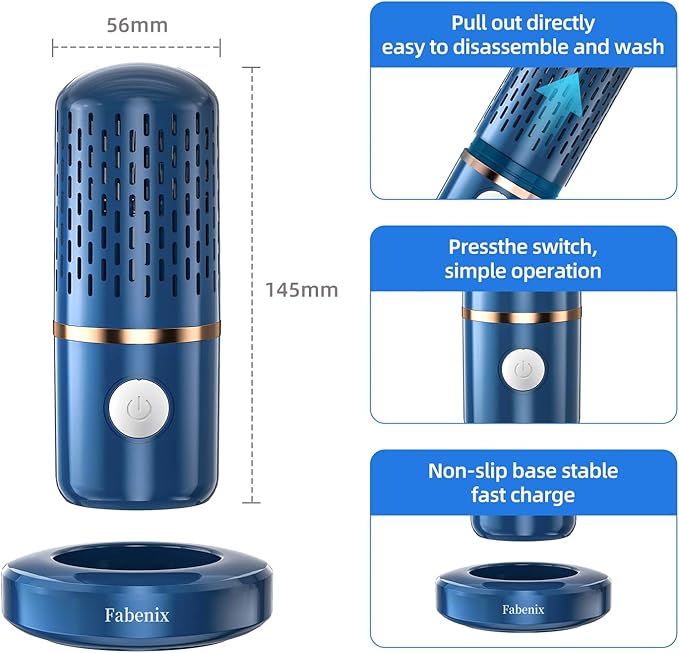 Fruit and Vegetable Cleaning Machine, Fruit and Vegetable Cleaner, USB Wireless Food Purifier, Cleaner Device for Washing Fruits, Vegetables, Rice, Meat and Tableware (Blue), Medium