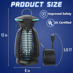 Bug Zapper Outdoor for Mosquito Flies - Waterproof Insect Killer Trap Lamp Electric 4200V Powerful Bug Zappers Indoor with LED Light for Patio Porch Garage Backyard & Home