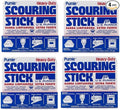 PUMIE Pumice Scouring Stick for Cleaning Toilet Bowl Rings & Hard Water Stains, Bathroom, Pools & Tubs, Pumice Stone for Toilet Cleaning, Rust, Grills, Food Build Ups, Pack of 4, includes Scouring Pad