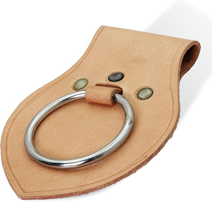 Armory Replicas - Genuine Rawhide Leather Universal Axe Frog - Medieval Hand Crafted O-Ring Funcitonal Outdoor Costume LARP Weapon Holder