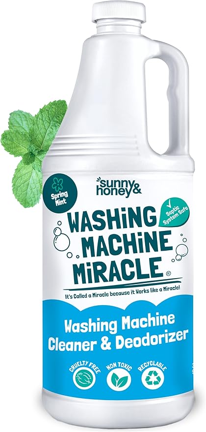 Sunny & Honey Liquid Washing Machine Cleaner & Deodorizer - Top & Front Load Washer Cleaner - 32 fl oz Washing Machine Deodorizer - Laundry Supplies