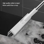 Floor Scrubbing Brush with 57" Adjustable Long Handle,3 in 1 Living Grout Brush with Squeegee,V-Shape Stiff Brush Bristle,Heavy Duty Bathroom Cleaning Brush for Tile,Deck,Patio,Wall,Garage,Kitchen,Blu