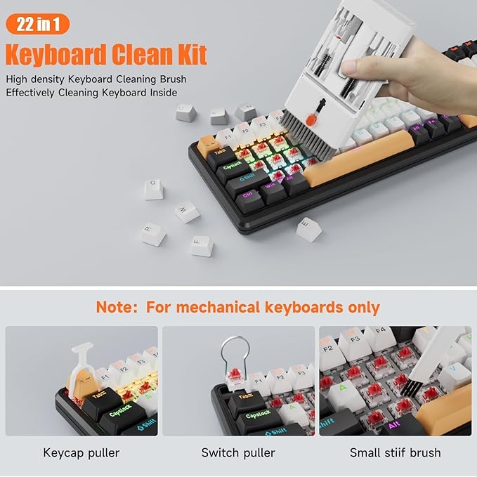 Laptop Cleaning Kit Keyboard Cleaner Brush, 22-in-1 Multi-Function Laptop Cleaner Tool for MacBook, Phone, Headphone, Earbuds, Camera Lens and Other Electronic Device, All-in-one with Upgrade