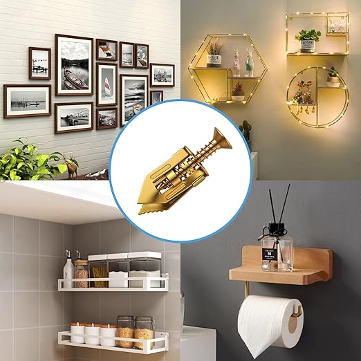 60 PCS Self Drilling Drywall Anchors Kit – 30 PCS Steel Anchor and 30 PCS zinc Screws for 3/8"–5/8" Walls, Easy No-Drill Install, High Strength for TVs, Shelves & Picture Frames