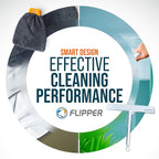 Flipper Dual-Action Squeegee and Microfiber Mitt – 2-in-1 Streak-Free Glass and Mirror Cleaning Tool for Windows, Shower Doors and Countertops – Reusable, Ergonomic, and Durable Design