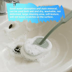 Long Handle Sponge Scrub Bathroom Brush, Sponge Cleaning Brush with Handle Large Wall Scrubber Shower Long Handle Brushes for Tableware, Kitchen, Toilet, Bathroom Cleaning Tool Accessories Gray-Green