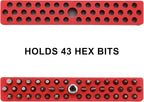 Mayouko 3PCS 1/4" Magnetic Hex Bit Holder Rack Organizer, 129 Holes, 1/4-Inch Drill Bit Holder, 3 Racks, Magnetic Bit Holder with Magnet Base for Screwdriver Bits