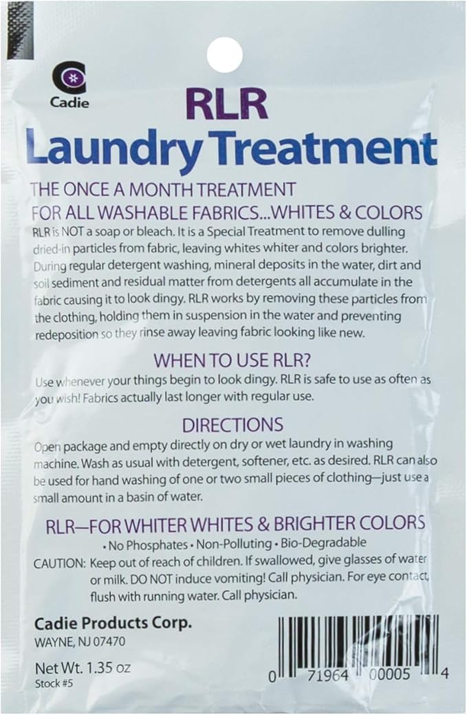 RLR Natural Laundry Detergent Powder – Whitens, Brightens, Refreshes Baby Cloth Diaper Detergent, Musty Towels, Workout Clothes - Non-toxic, Fragrance-Free For Sensitive Skin (Pack of 10))