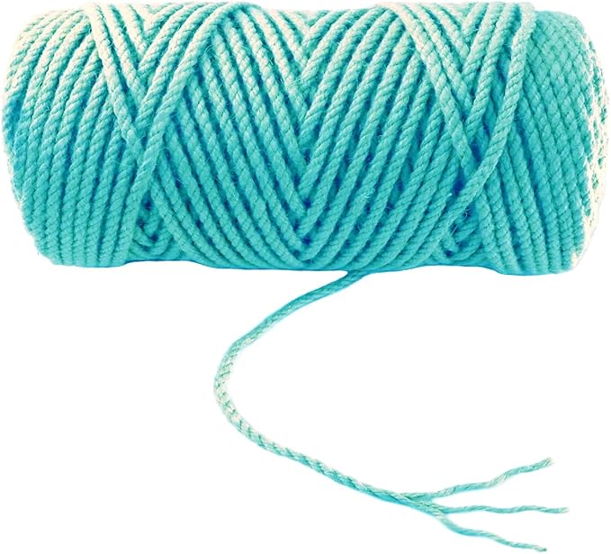4mm x 100 Feet Blue Jute Rope, Twine for Gardening Tomato Climbing Plant Tie Floristry Crafts Gift Wrapping Packing Decor