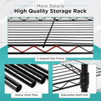 FDW 3-Shelf Adjustable,Storage Shelves Wire Shelving Shelving Unit Metal Shelves Storage Shelf with Wheels,13" D x 23" W x 31" H,Black