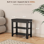 Shoe Rack Bench Seat Rubberwood 2-Tier Wooden Storage Bench 550lbs Compact Mid-Century Modern Design for Entryway, Hallway, Closet, Front Door Entrance, Foyer