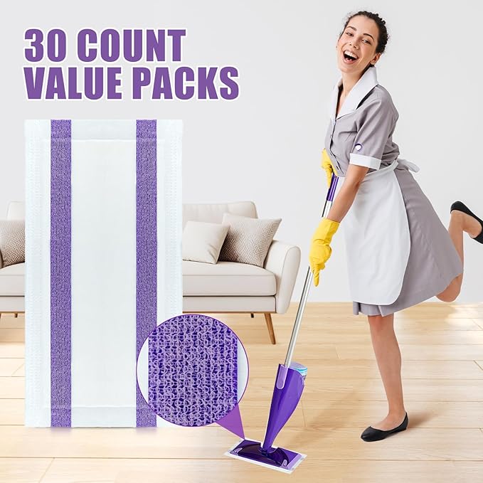 50 Count Disposable Wet Pads Refill for Swiffer Wet Jet Spray Mop,Wet Jet Pads for All Floor Types,Disposable Multi Surface Wet Jet Hardwood Floor Cleaner for swiffer Wet Pads Refill