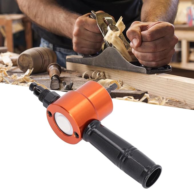 360° Double Head Cutter Sheet Metal Cutting Drilling Tool Nibbler Electric Attachment YT160AS for Auto and Home Repairs