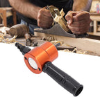 360° Double Head Cutter Sheet Metal Cutting Drilling Tool Nibbler Electric Attachment YT160AS for Auto and Home Repairs