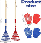 2PCS Garden Tool Rakes with Hardwood Handle, Garden Lawn Rake Leaves Lightweight Cute Rakes with Heads for Fall Garden Tools Gifts
