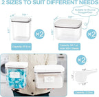 4 Pack Airtight Laundry Detergent Containers & Dryer Sheet Holder with Lids & Scoops, Stackable Laundry Room Organization and Storage for Scent Booster, Powder, Pods