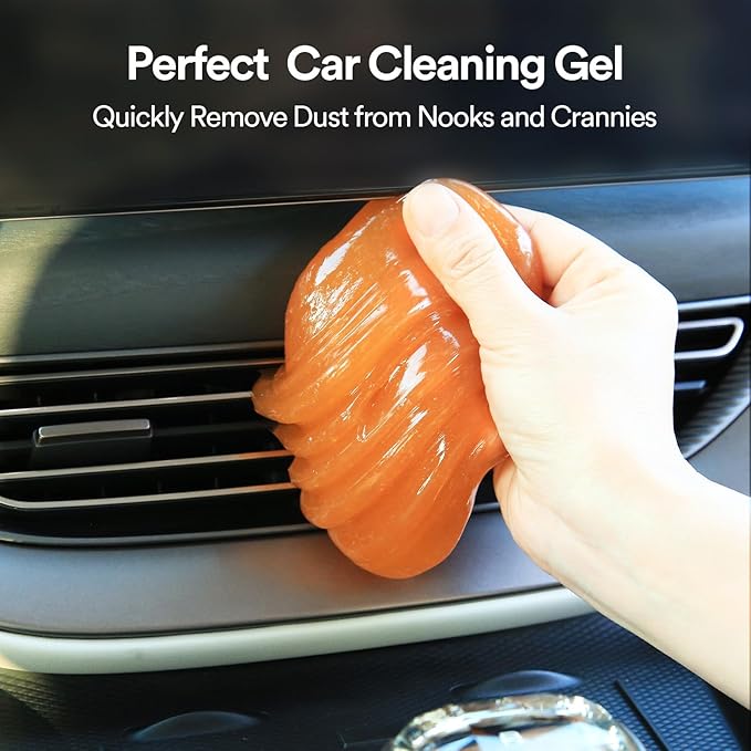 PULIDIKI Car Cleaning Gel for Car Cleaning Putty Car Putty Auto Detailing Tools Car Slime Cleaner Dust Cleaning Gel for Car Interior Cleaner Car Accessories Keyboard Cleaner Orange(2Pack)