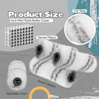Leumoi 300 Pcs 4 Inch Mini Paint Roller Cover 1/2" Nap Small Microfiber Roller Covers Home Repair Tools House Household Supplies Kit(Gray, White)