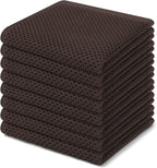 Homaxy 100% Cotton Waffle Weave Kitchen Dish Cloths, Ultra Soft Absorbent Quick Drying Dish Towels, 12 x 12 Inches, 8-Pack, Dark Brown
