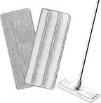 Mop Replacement Pads Compatible with JOYMOOP Flat Mop or Mop Bucket Set - Microfiber Flat Mop Pads for All 13" X 4.9" Squeeze Flat Floor Mop - Washable Mop Head Replacement (1+1 Pack)