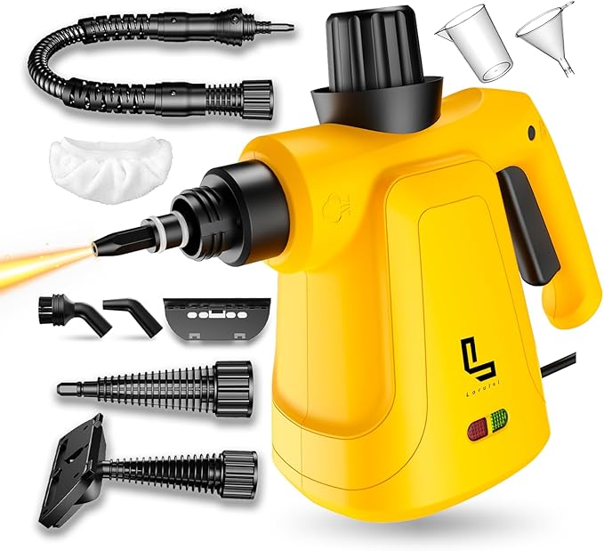 Handheld Steam Cleaner for Home,Couch,Floors,Upholstery and Grout, Pressurized Steamer Cleaning with 10pcs Accessories for Home Use, Multi-Purpose Deep Cleaning Steamer for Car/Toy/Tile/Grout/Window