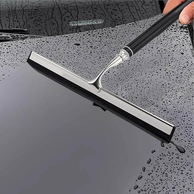 17.3-60’’ Window Squeegee for Home, 2 in 1 Window Cleaning Kit Long Handle Squeegee for Shower Glass, Window Cleaner Tool for Car Windshield Floor Tile Wall