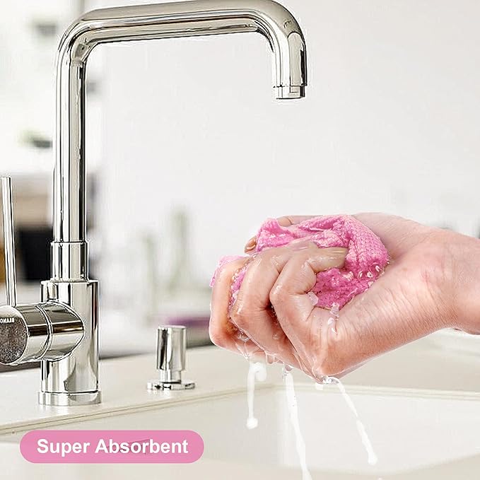 LIVOS Microfiber Cleaning Cloth Roll - 80 Pack, Reusable Paper Towels Pink Tear Away, Microfiber Towels for Cars, Super Absorbent Lint Free Cleaning Rags for House, Kitchen, Window-11.5"x11.5"