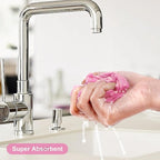 LIVOS Microfiber Cleaning Cloth Roll - 80 Pack, Reusable Paper Towels Pink Tear Away, Microfiber Towels for Cars, Super Absorbent Lint Free Cleaning Rags for House, Kitchen, Window-11.5"x11.5"