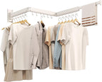 Wall Mounted Clothes Drying Rack, Collapsible Laundry Drying Rack, Retractable Foldable Drying Rack Clothing for Hanging Clothes