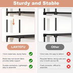 LANTEFUL 10 Tiers Tall Shoe Rack 20-25 Pairs Boots Organizer Storage Sturdy Narrow Shoe Shelf for Entryway, Closets with Hooks, Black