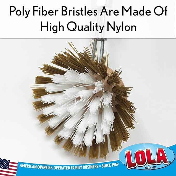 Lola Products Replacement Head for The Original Dishwashing & Vegetable Brush, Birch Hardwood & Nylon Poly Bristles, Reusable & Washable - 1 Pack