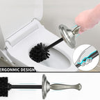 Brushed Nickel Toilet Bowl Brush with Holder, Durable Bathroom Cleaning Tool, Modern Design for Easy Toilet Maintenance, Bathroom Cleaner Brush for Efficient Cleaning and Hygiene