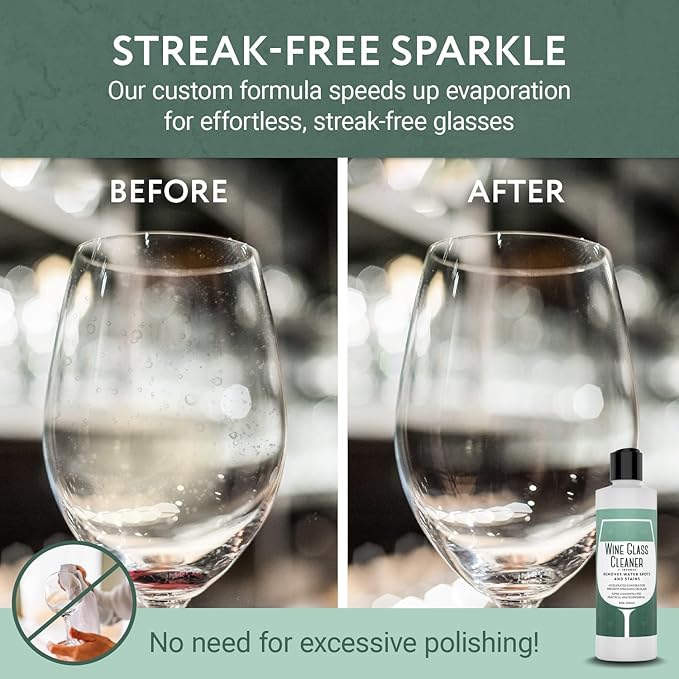 IMPRESA Concentrated Liquid Wine Glass Cleaner - 8 fl oz, Unscented - Streak-Free, Removes Water Spots, Stains & Cloudiness