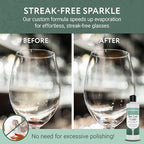 IMPRESA Concentrated Liquid Wine Glass Cleaner - 8 fl oz, Unscented - Streak-Free, Removes Water Spots, Stains & Cloudiness