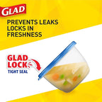 Glad GladWare Entree Food Storage Containers with Lids, Medium Square No BPA Plastic for Meal Prep and Lunches, Lock Tight Seal, Microwave and Dishwasher Safe, 25 Oz, 5 Count - 6 Pack