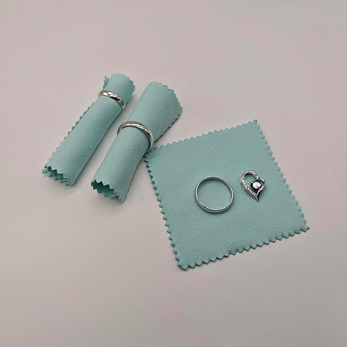 50pcs Jewelry Cleaning Cloth Polishing Cloth for Sterling Silver Gold Platinum Small Polish Cloth (3" x 3")