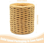 Anvin 1 Roll Natural Raffia Paper Ribbon Matte Twine Raffia Ribbon Paper Decorative String for Festival Gift Wrapping, Crafts and DIY 1/4" Wide by 660 Feet Each Roll (Natural Color)