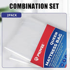 2 PK Twin/Full Mattress Bags for Moving Storage,Waterproof Plastic Full Size Mattress Cover for Moving,Clear Plastic Mattress Protector