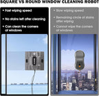 K1 Window Cleaning Robot with 4 Spray Nozzles Robotic 6000Pa Window Cleaner Automatic Washer Robot with Edge Detection Low Noise Glass Cleaning Robot for Framed/Frameless Surface