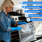 Palksky Oven Rack Cleaning Bags, Heavy Duty No Scrub Oven Rack Cleaning Bags, Reusable Leak-Resistant PE Bags for Deep Soaking Grill Grates, BBQ Racks, No Cleaner Included, 3 Pack(15.7''*23.7'')