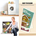 6 - Pack Swedish Kitchen Dish Cloths - Reusable Paper Towels for Counters & Dishes - Eco Friendly Cellulose Sponge Cloth - Assorted (Xmas)