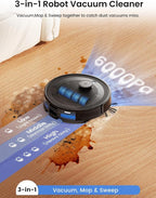 Lefant LiDAR Robot Vacuum and Mop, 45-Day Self-Emptying, 6000Pa Robotic Vacuum Cleaner with Carpet Detection, 190° PSD Obstacle Avoidance, Multi-Floor Mapping, WiFi/Alexa/APP/iWatch, M2 Plus, Black