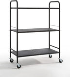 SunnyPoint Metal Rolling Organizer Utility Craft Cart (Large, BLK)