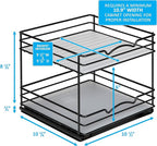 Pull Out Cabinet Organizer for Spices, Cans - Heavy Duty with Lifetime Limited Warranty- Pull Out Spice Rack- Cabinet Pull Out Shelf for Cans,Dishes, Etc, 20-3/8"Wx 10-1/2"D x 2-3/4” H, Black